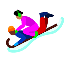 Couple Sledding