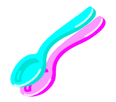 Blue Pink Spoons